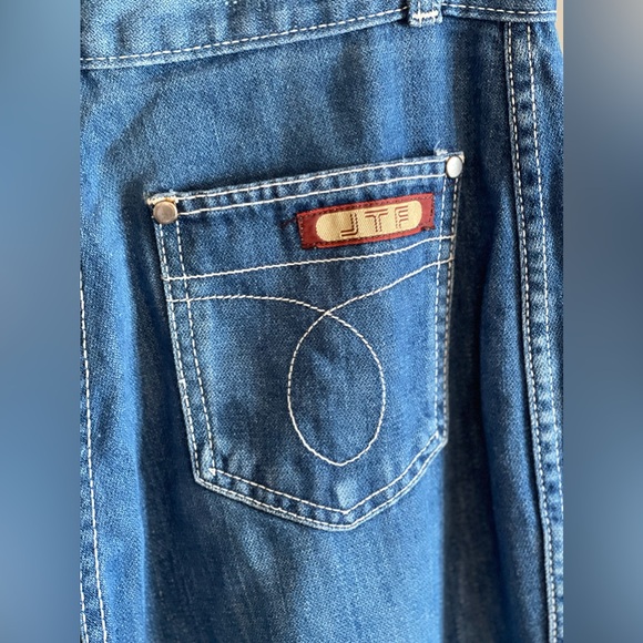1970’s JTF Super High-Waisted, Wide Leg Blue Denim Jeans - Woman’s Size 29 - Picture 7 of 9